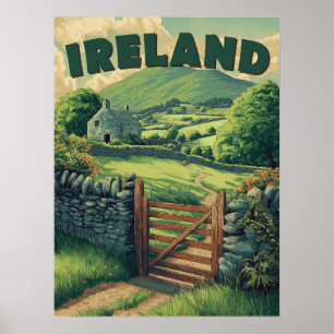 Poster Campagne d'Irlande vintage