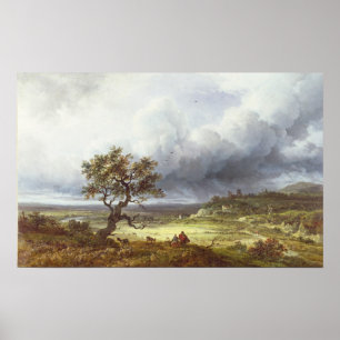 Poster Campagne sous un ciel orageux