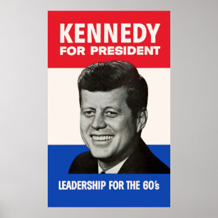 Poster Campagne vintage JFK Kennedy pour le Président 196