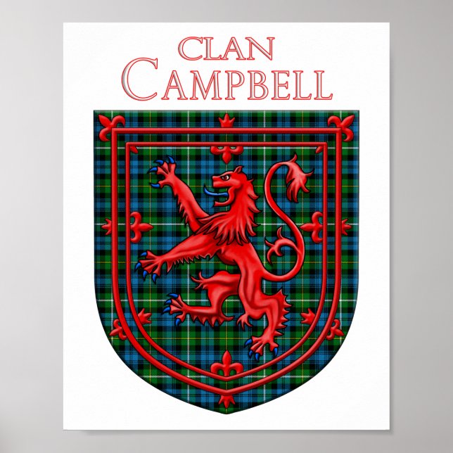 Poster Campbell de Argyll Tartan Scottish Plaid (Devant)