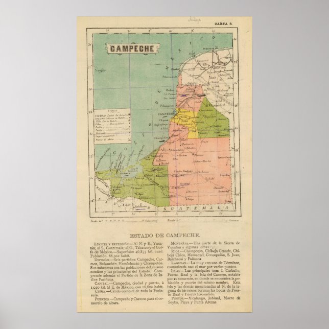 Poster Campeche, Mexique (Devant)