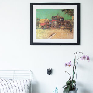 Poster Campement de Tsiganes Caravanes par Vincent van Go