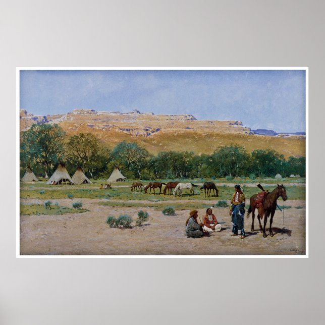 Poster Campement indien 1901 par Henry Farny (Devant)