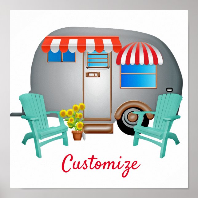 Poster Camper Caravane Teardrop Thunder_Cove (Devant)