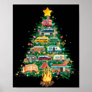 Poster Camper Christmas Tree Véhicules Camping Rving