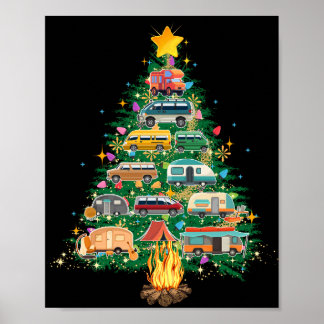 Poster Camper Christmas Tree Véhicules Camping Rving
