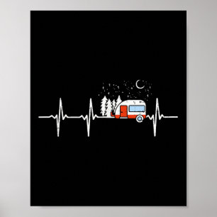 Poster Camper Trailer Teardrop Heartbeat Rv Camping