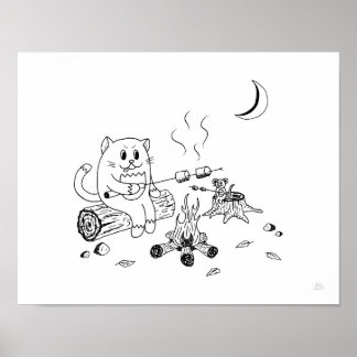 Poster Campfire Cat & Mouse Art Imprimer 100318