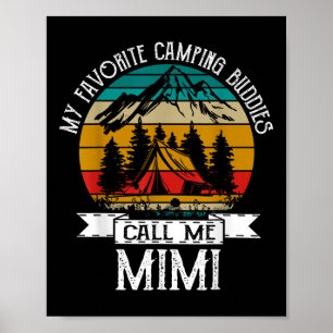 Poster Camping Buddies m'appellent Camping Mimi Camper