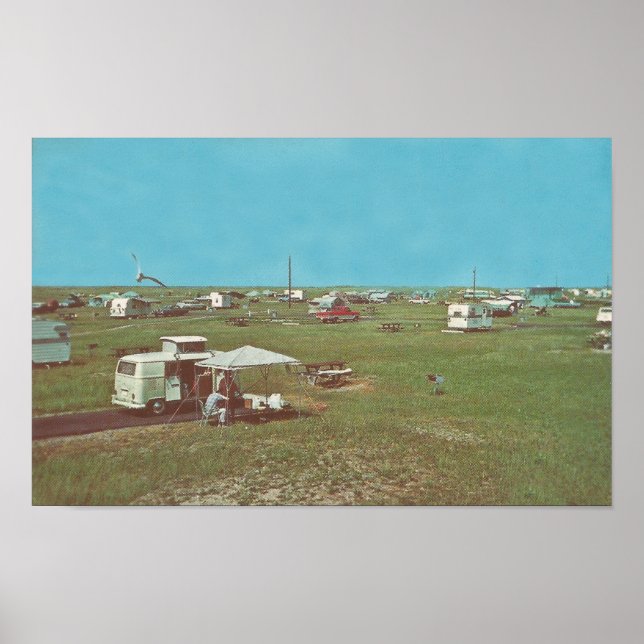 Poster Camping Buxton. Banques extérieures, NC (Devant)