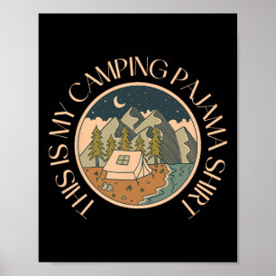 Poster Camping-car drôle, heureux de faire de la randonné