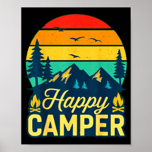 Poster Camping-car heureux aventure extérieur vintage 