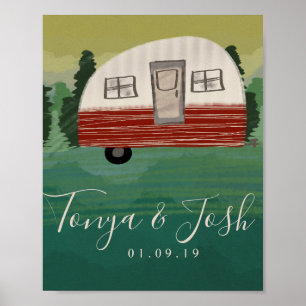 Poster Camping Caravane Vintage Enterrement de Jeune Fill