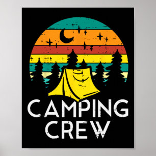 Poster Camping Crew Cute Camper Boys Girls Kids Youth Tod