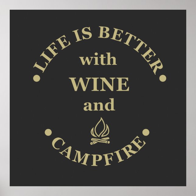 Poster Camping de fond et les paroles de vin (Devant)