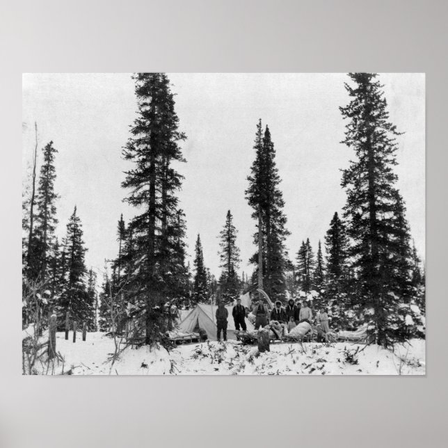Poster Camping de neige au nord du cercle arctique (Devant)
