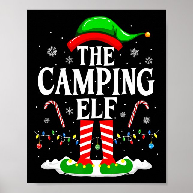 Poster Camping Elf Xmas Funny Matching Family Group C (Devant)