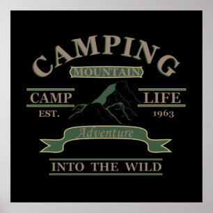 Poster Camping extérieur vie de camping
