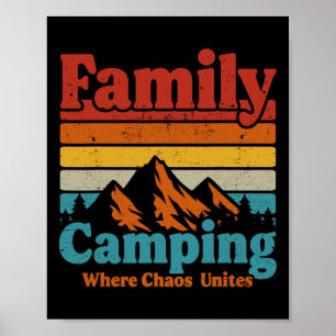 Poster Camping Famille Camping Chaos Unites Happy Camper 