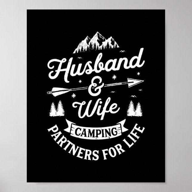 Poster Camping Mari Et Femme Partenaires Pour Life Camper (Devant)