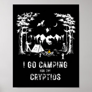Poster Camping pour les cryptides Bigfoot Mothman Alien S