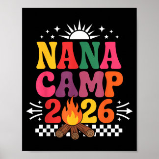 Poster Camping rétro Nana 2026 Vacances d'été en famille