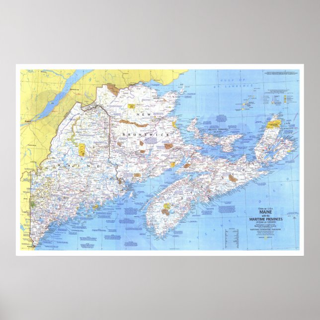 Poster " Canada : 1975 Maine avec les provinces maritimes (Devant)