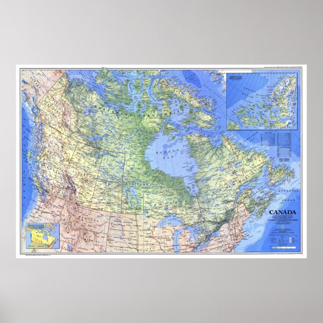 Poster " Canada : 1985 Carte détaillée ... (Devant)