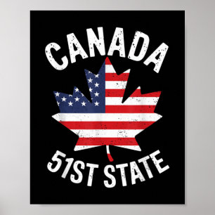 Poster Canada 51e État Drapeau américain Canada 51e État 