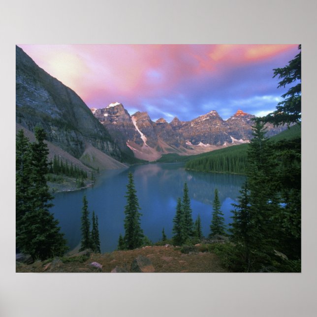 Poster Canada, Alberta, Lac Moraine à Dawn, Banff (Devant)