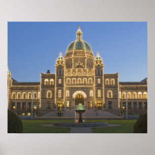 Poster Canada, BC, Victoria, bâtiment de la législature d