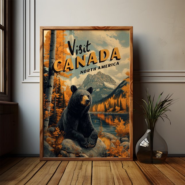 Poster Canada Black Bear Vintage Travel (Créateur téléchargé)
