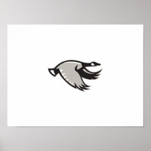 Poster Canada Goose Flying Retro