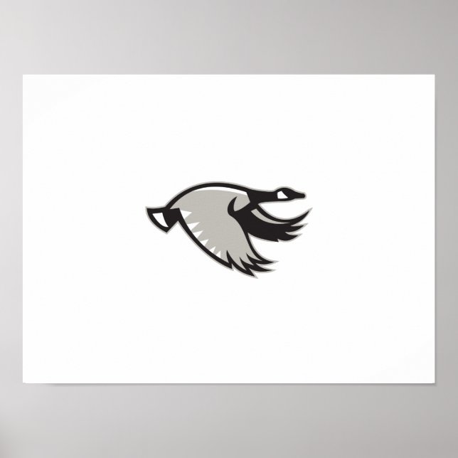 Poster Canada Goose Flying Retro (Devant)