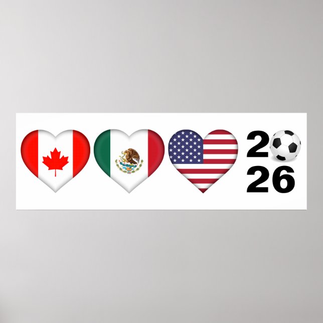 Poster Canada Mexique États-Unis accueillant le tournoi d (Devant)