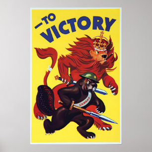 Poster Canada - to victory WWII Propaganda Art