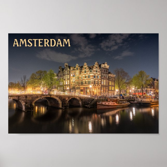 Poster Canal d'Amsterdam (Devant)