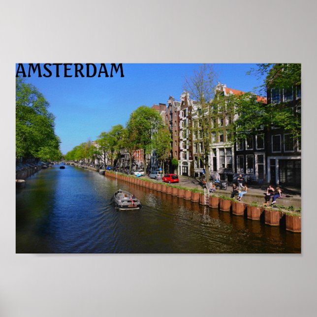 Poster Canal d'Amsterdam (Devant)