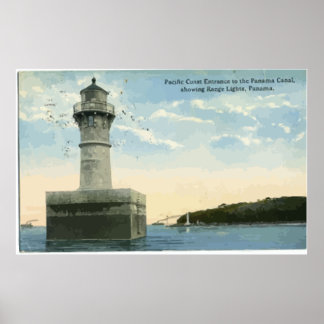 Poster Canal de Panama avec éclat de gamme, Panama, Vinta