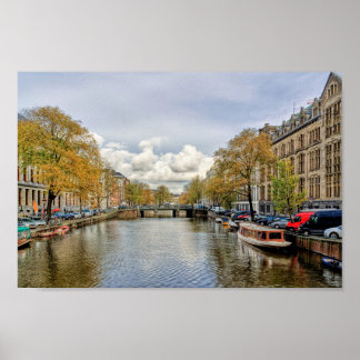 Poster Canal d'eau d'Amsterdam