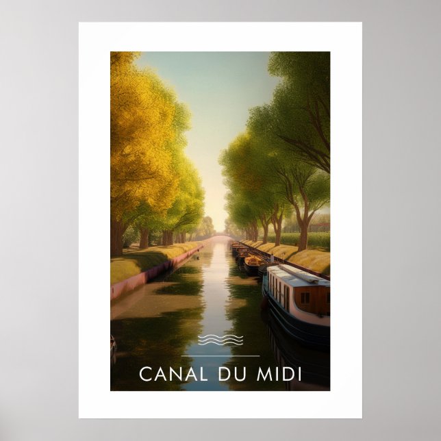 Poster Canal du Midi - France - illustration (Front)