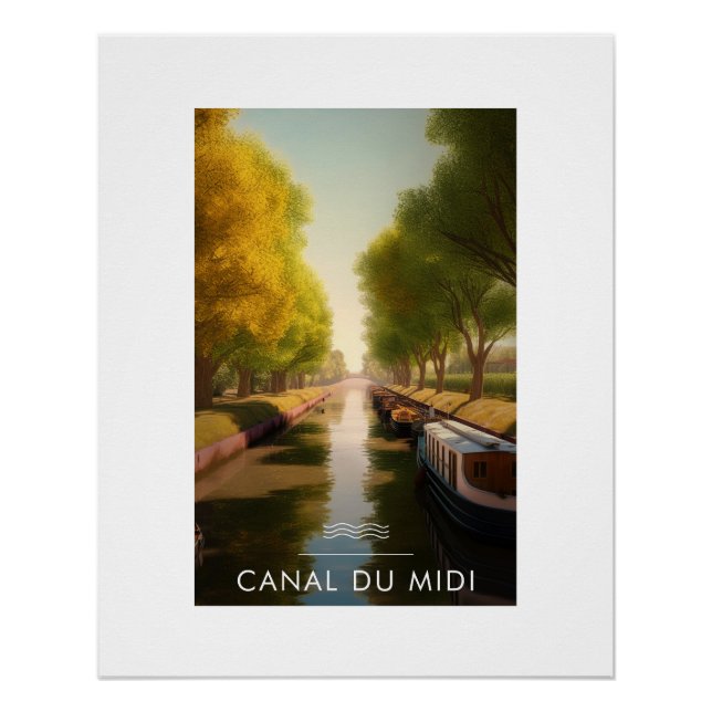 Poster Canal du Midi - France - illustration (Front)