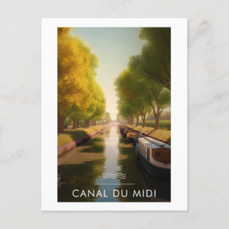 Poster Canal du Midi - France - illustration Postcard