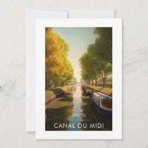 Poster Canal du Midi - France - illustration Thank You Card