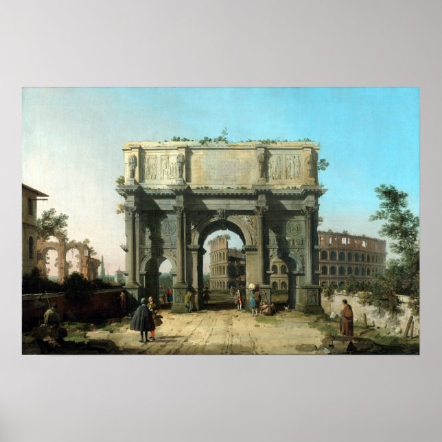 Poster Canaletto Vue italienne de l'Arc de Constantin (Devant)