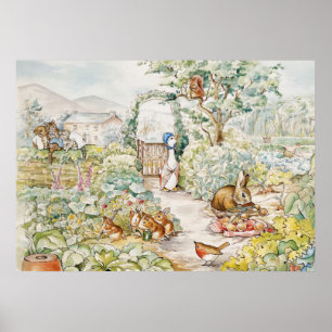 Poster Canard classique dans un jardin potager