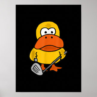 Poster Canard drôle de Smiletodays jouant au golf
