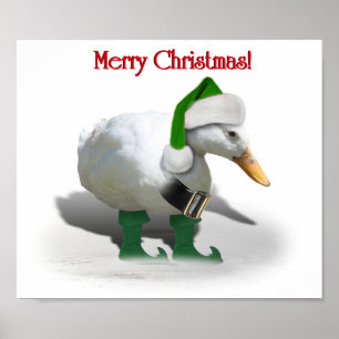 Poster Canard Elf Christmas - Père Noël Helper