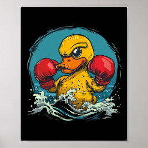Poster Canard en caoutchouc boxeur avec gants de boxe Kic
