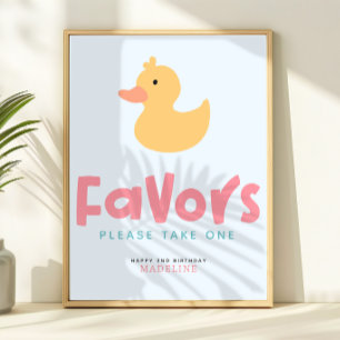 Poster Canard en caoutchouc de fête d'été pour filles Fav